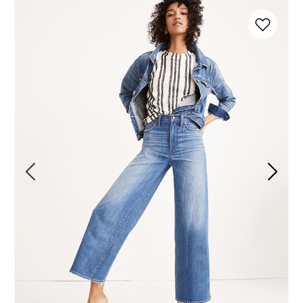 Madewell Wide-Leg Crop Jeans in Finney Wash